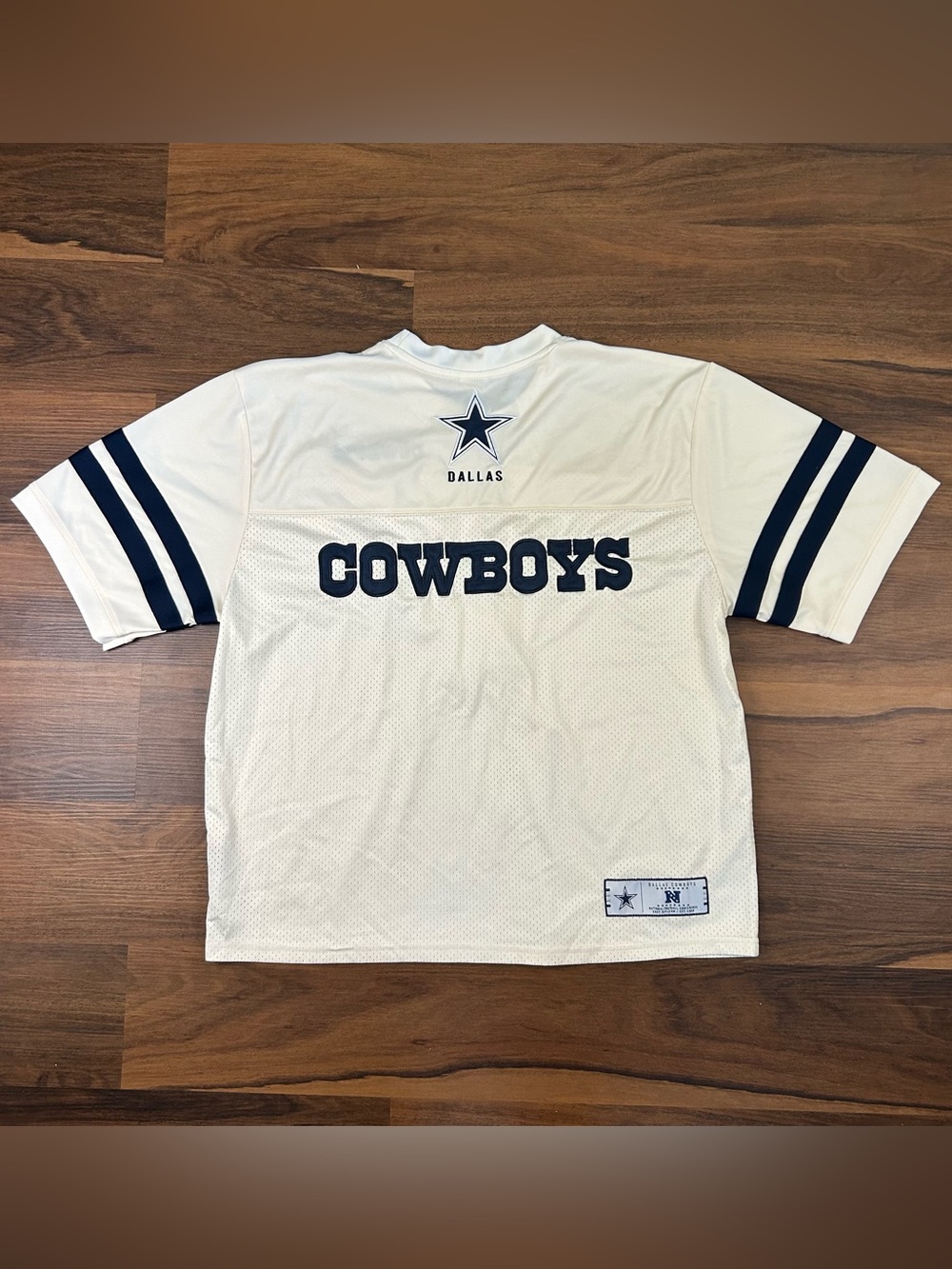 NFL White Dallas Cowboys Jersey with Navy Stripes